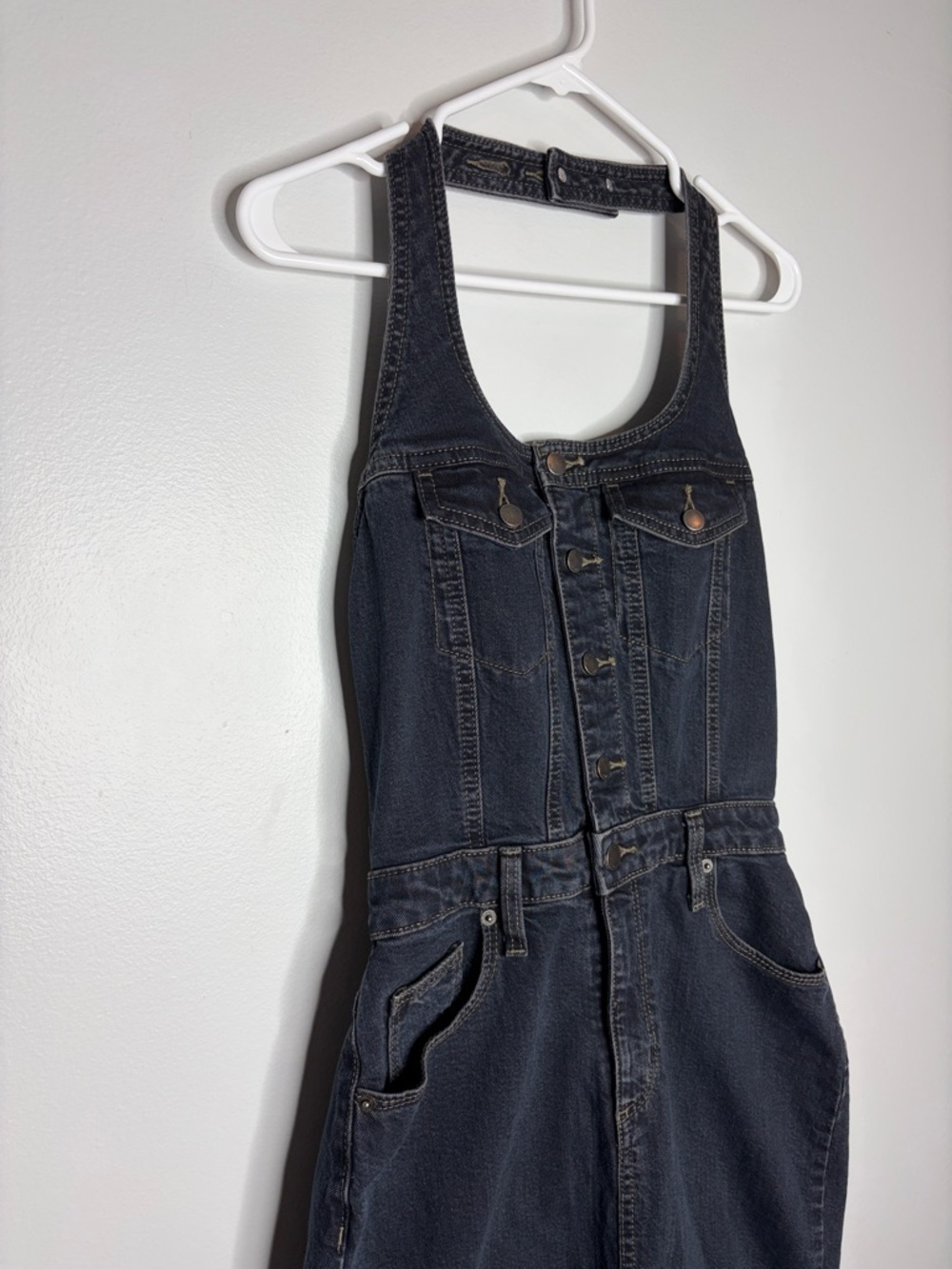Universal Thread Black Denim Halter Midi Dress - Picture 5 of 9